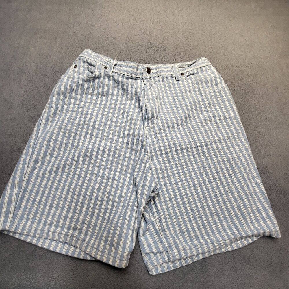 Vintage Sonoma Shorts Womens 12? Blue White Striped Mom High Rise